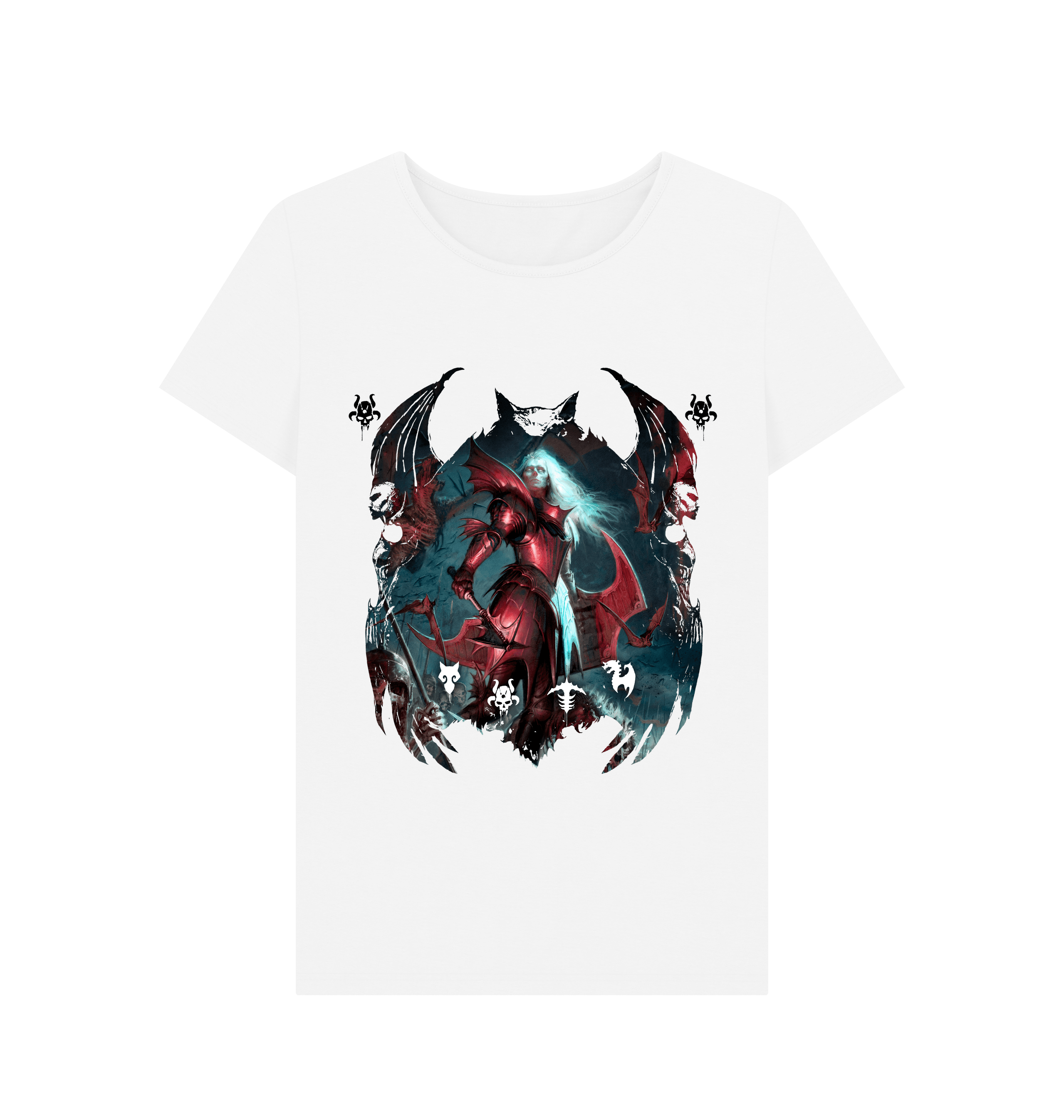 White We Are The Wolves Fitted T Shirt